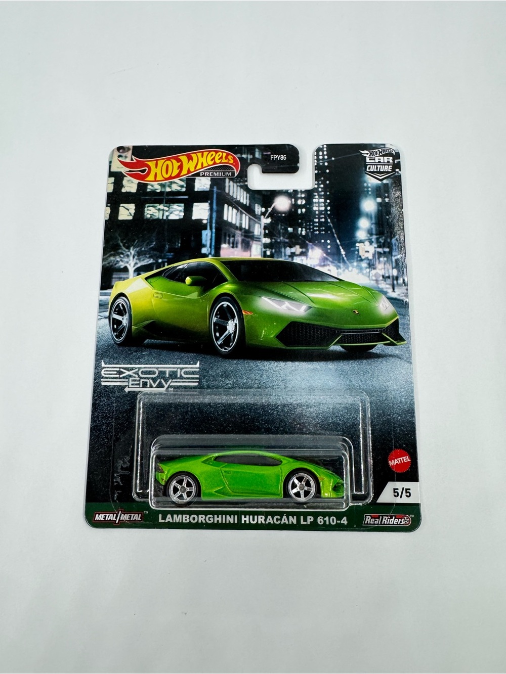 HOT WHEELS PREMIUM EXOTIC ENVY 5/5 LAMBORGHINI HURACAN LP 610-4